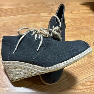 Corkys Dark Grey Wedge Boots with Rope Accent